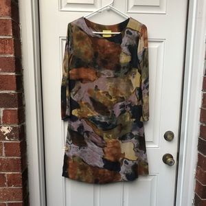 Anthro Maeve Watercolor Tunic Dress